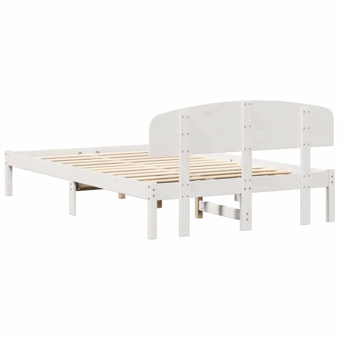 Cadru de pat cu headboard Alb 120 x 190 cm Lemn masiv de pin - WALTI WALTI