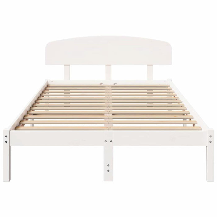 Cadru de pat cu headboard Alb 120 x 190 cm Lemn masiv de pin - WALTI WALTI