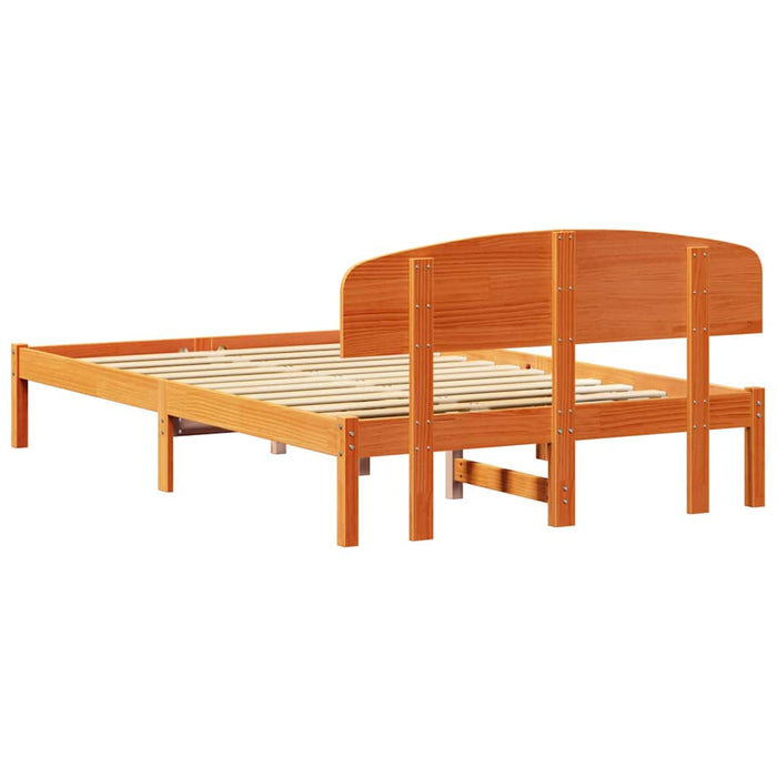 Cadru de pat cu headboard Maro 120 x 190 cm Lemn masiv de pin - WALTI WALTI