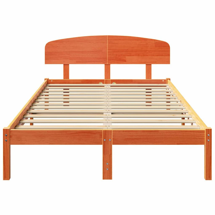 Cadru de pat cu headboard Maro 120 x 190 cm Lemn masiv de pin - WALTI WALTI