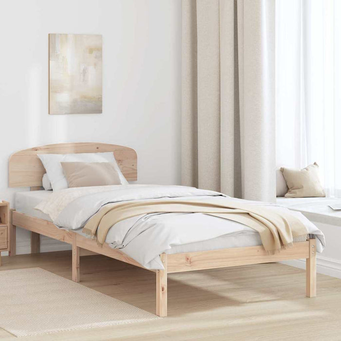 Cadru de pat cu headboard Maro 90 x 200 cm Lemn masiv de pin - WALTI WALTI