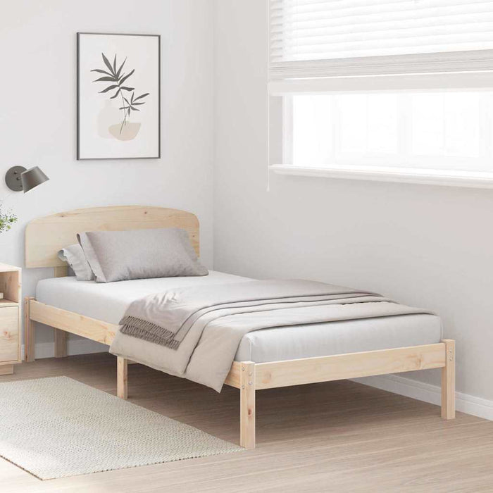 Cadru de pat cu headboard Maro 90 x 200 cm Lemn masiv de pin - WALTI WALTI