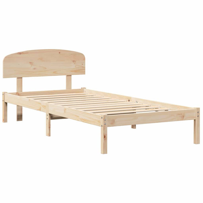 Cadru de pat cu headboard Maro 90 x 200 cm Lemn masiv de pin - WALTI WALTI