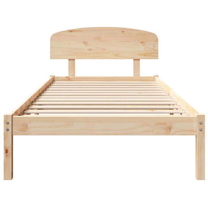 Cadru de pat cu headboard Maro 90 x 200 cm Lemn masiv de pin - WALTI WALTI