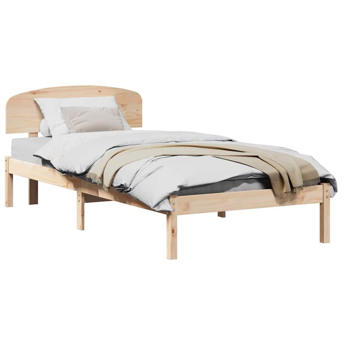 Cadru de pat cu headboard Maro 80 x 200 cm Lemn masiv de pin - WALTI WALTI