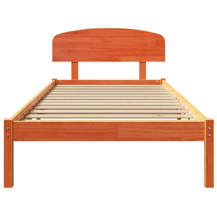 Cadru de pat cu headboard Maro 80 x 200 cm Lemn masiv de pin - WALTI WALTI