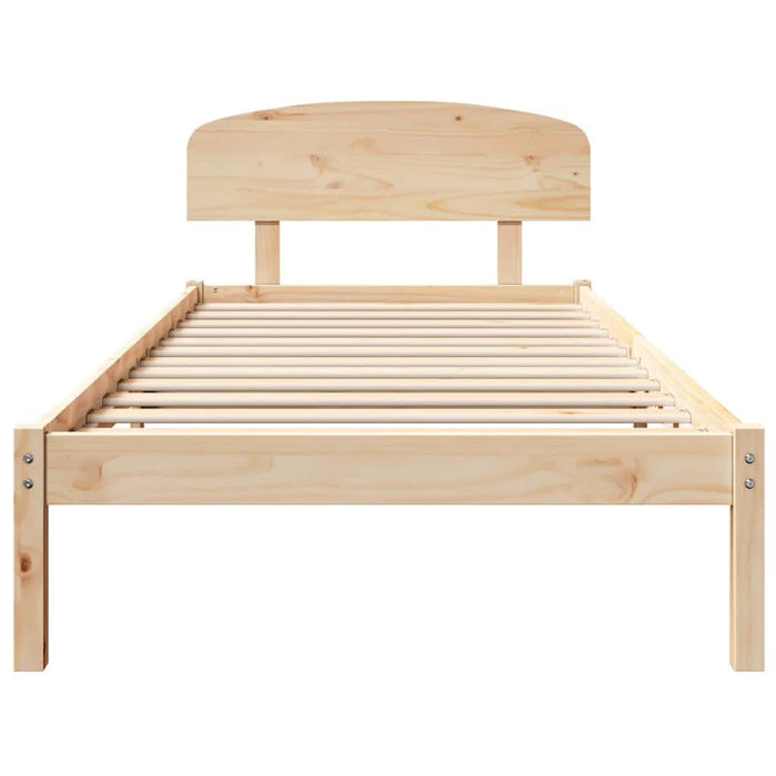 Cadru de pat cu headboard Maro 90 x 190 cm Lemn masiv de pin - WALTI WALTI