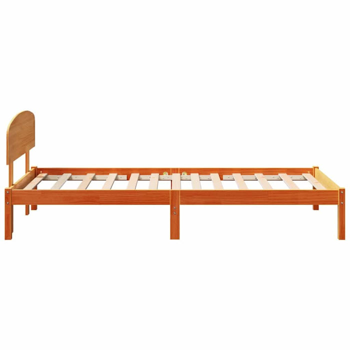 Cadru de pat cu headboard Maro 75 x 190 cm Lemn masiv de pin - WALTI WALTI