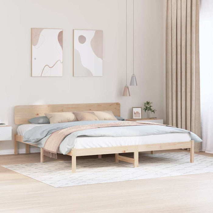 Cadru de pat cu headboard natural 180 x 200 cm - WALTI WALTI