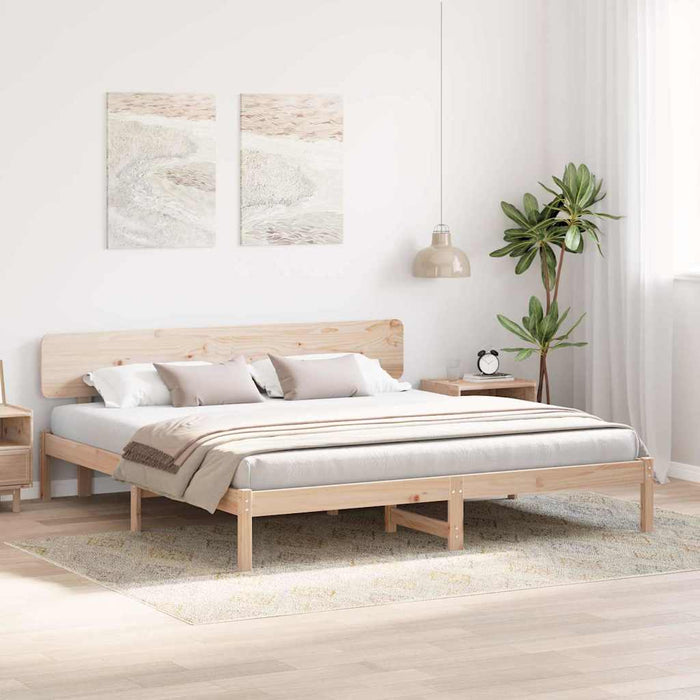 Cadru de pat cu headboard natural 180 x 200 cm - WALTI WALTI