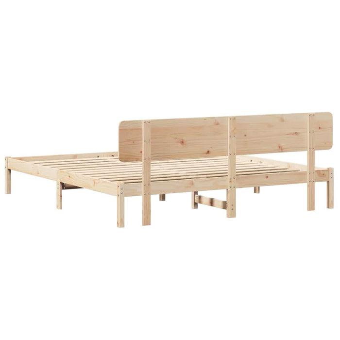 Cadru de pat cu headboard natural 180 x 200 cm - WALTI WALTI