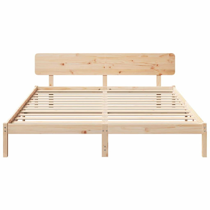 Cadru de pat cu headboard natural 180 x 200 cm - WALTI WALTI