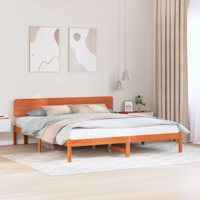 Cadru de pat cu headboard Maroniu cerat 180 x 200 cm - WALTI WALTI