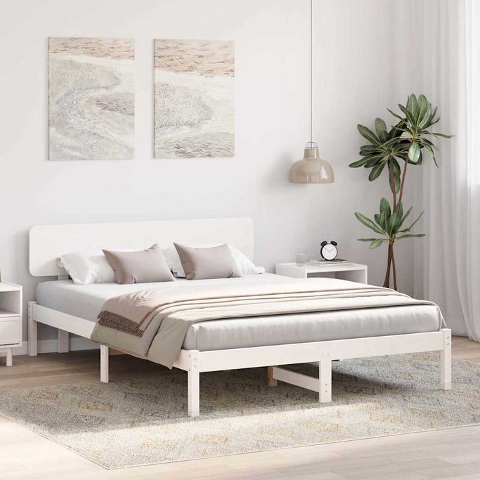 Cadru de pat cu headboard Alb 160 x 200 cm - WALTI WALTI