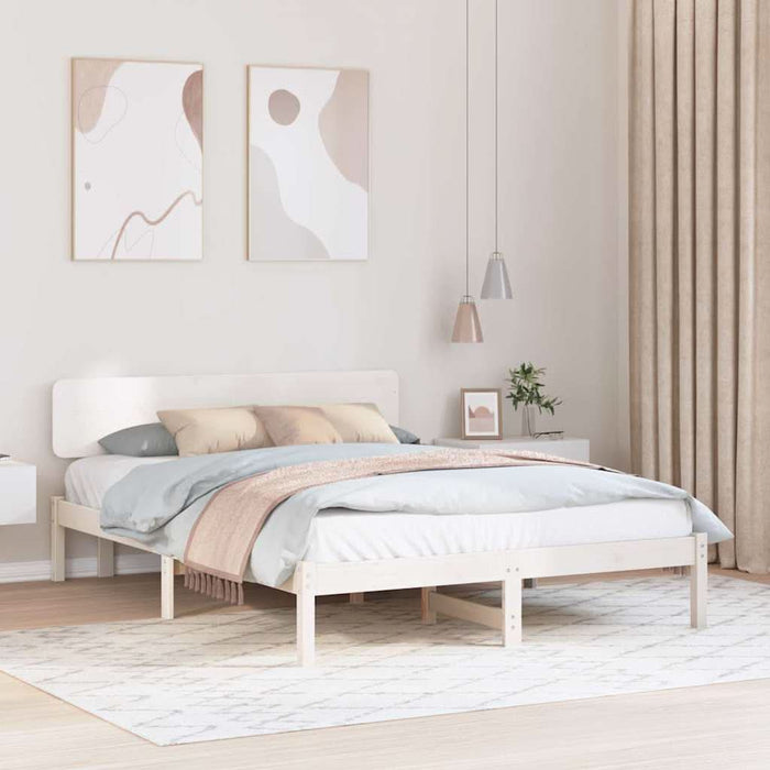 Cadru de pat cu headboard Alb 150 x 200 cm - WALTI WALTI