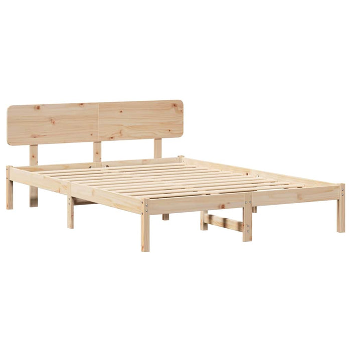 Cadru de pat cu headboard natural 140 x 200 cm - WALTI WALTI