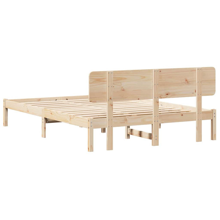 Cadru de pat cu headboard natural 140 x 200 cm - WALTI WALTI