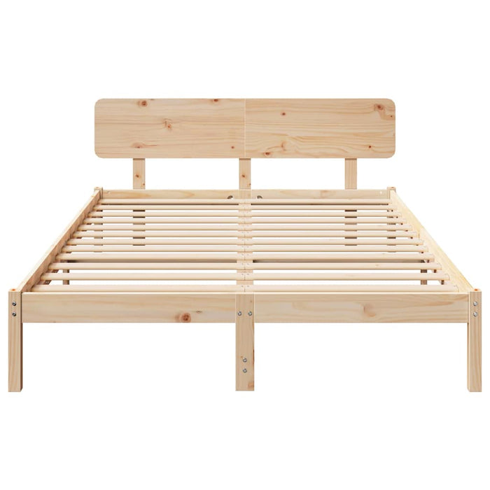 Cadru de pat cu headboard natural 140 x 200 cm - WALTI WALTI