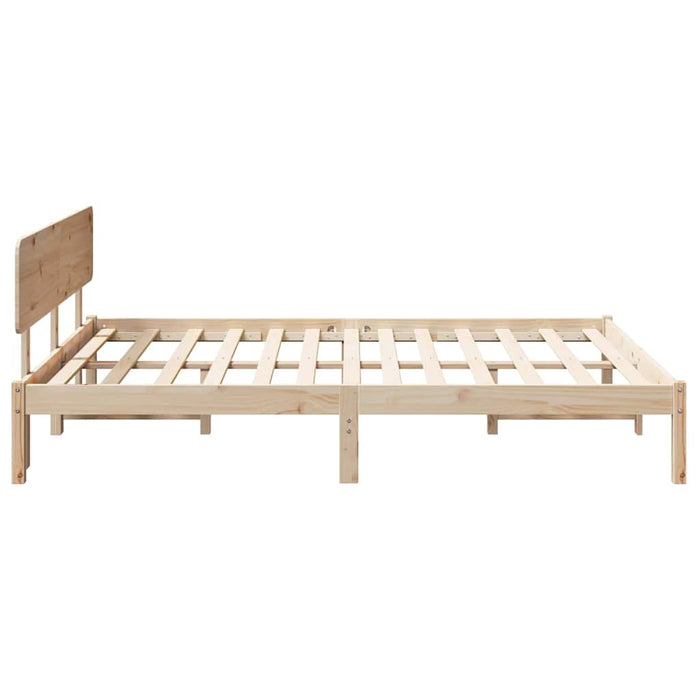 Cadru de pat cu headboard natural 140 x 200 cm - WALTI WALTI