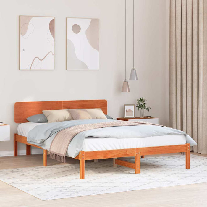 Cadru de pat cu headboard Maroniu cerat 140 x 200 cm - WALTI WALTI