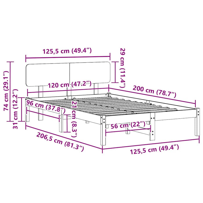 Cadru de pat cu headboard Alb 120 x 200 cm - WALTI WALTI