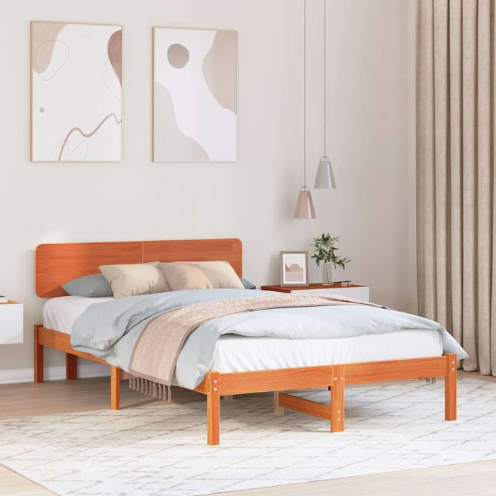 Cadru de pat cu headboard Maroniu cerat 120 x 200 cm - WALTI WALTI