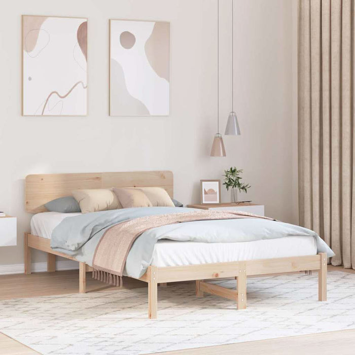 Cadru de pat cu headboard natural 140 x 190 cm - WALTI WALTI