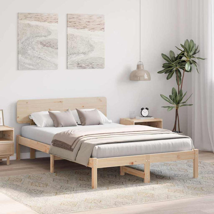 Cadru de pat cu headboard natural 140 x 190 cm - WALTI WALTI