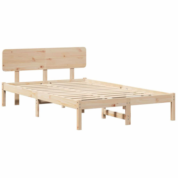 Cadru de pat cu headboard natural 140 x 190 cm - WALTI WALTI