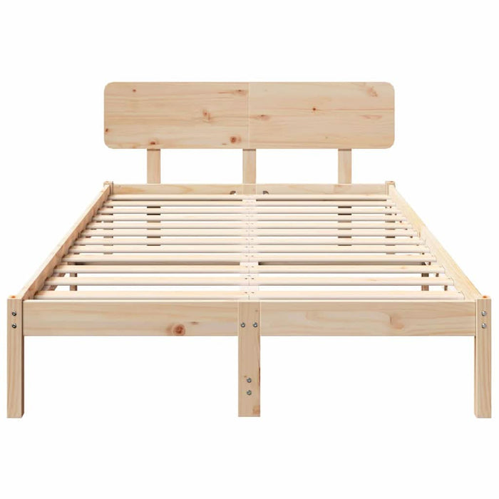 Cadru de pat cu headboard natural 140 x 190 cm - WALTI WALTI