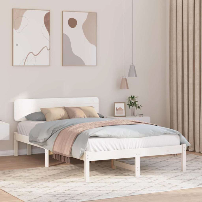 Cadru de pat cu headboard Alb 140 x 190 cm - WALTI WALTI