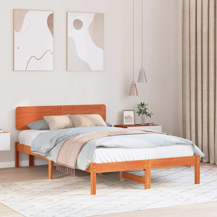 Cadru de pat cu headboard Maroniu cerat 140 x 190 cm - WALTI WALTI