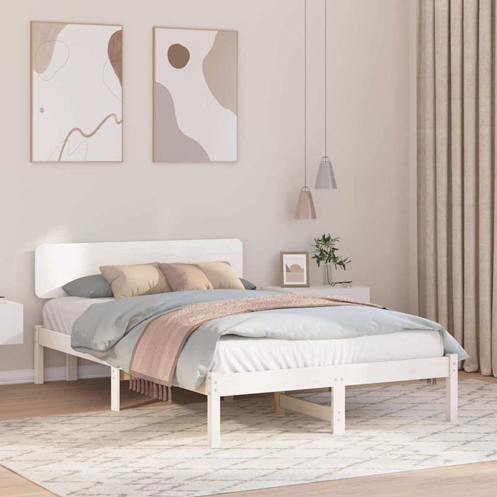 Cadru de pat cu headboard Alb 135 x 190 cm - WALTI WALTI