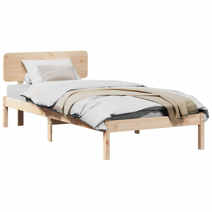 Cadru de pat cu headboard natural 90 x 200 cm - WALTI WALTI