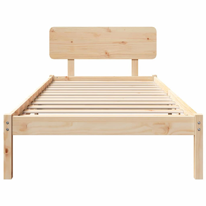 Cadru de pat cu headboard natural 90 x 190 cm - WALTI WALTI
