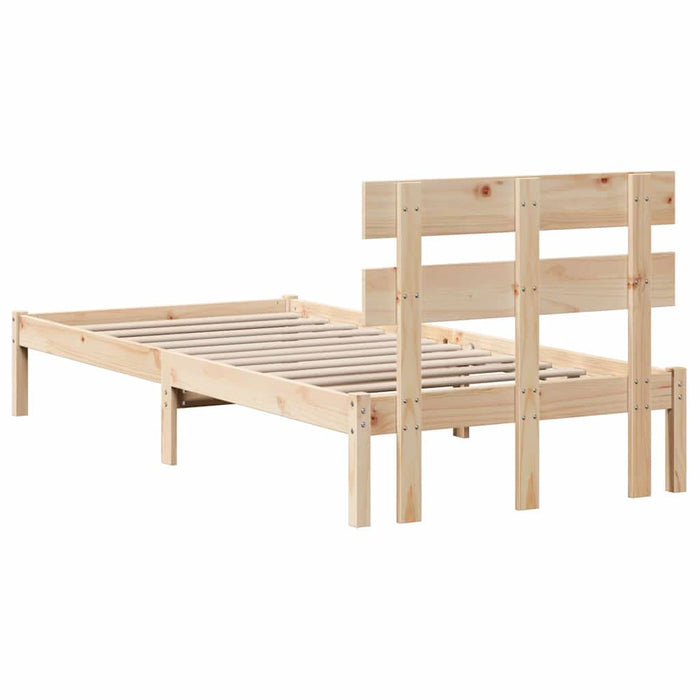 Cadru de pat cu headboard Maro 80 x 200 cm Lemn masiv de pin - WALTI WALTI