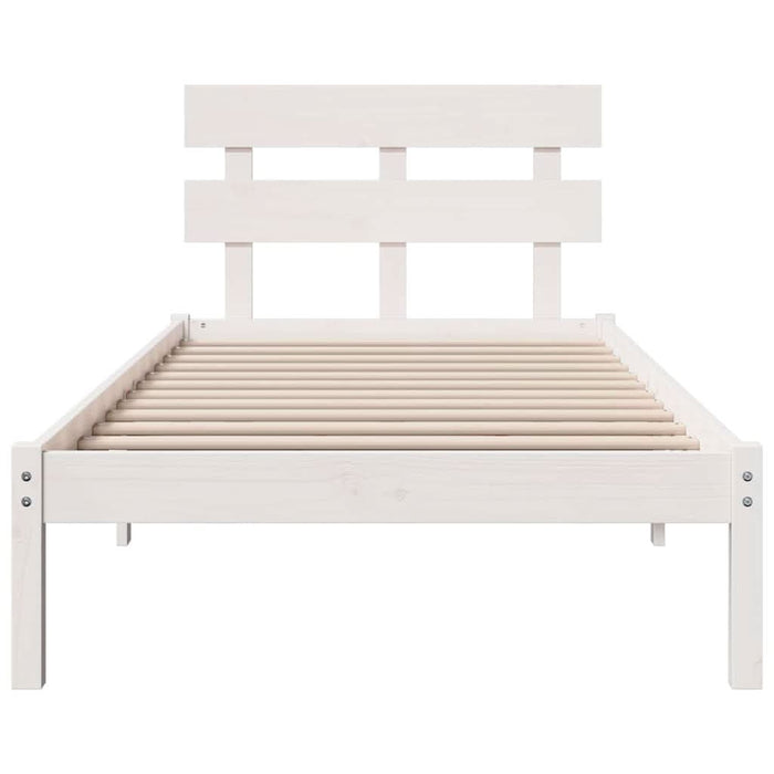 Cadru de pat cu headboard Alb 100 x 200 cm Lemn masiv de pin - WALTI WALTI