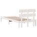 Cadru de pat cu headboard Alb 75 x 190 cm Lemn masiv de pin - WALTI WALTI