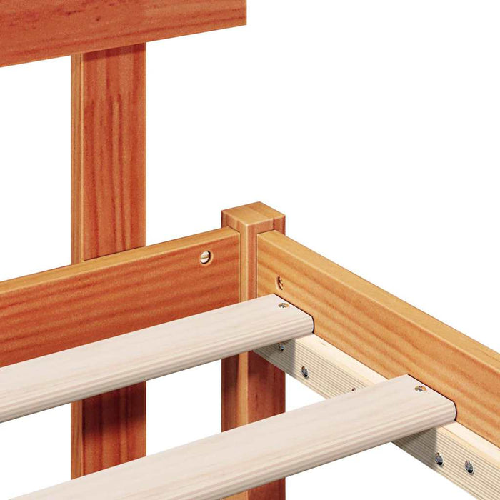 Cadru de pat cu headboard Maro 75 x 190 cm Lemn masiv de pin - WALTI WALTI