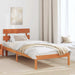 Cadru de pat cu headboard Maro 75 x 190 cm Lemn masiv de pin - WALTI WALTI
