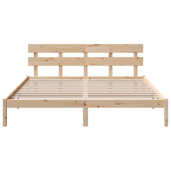 Cadru de pat cu headboard Maro 180 x 200 cm Lemn masiv de pin - WALTI WALTI
