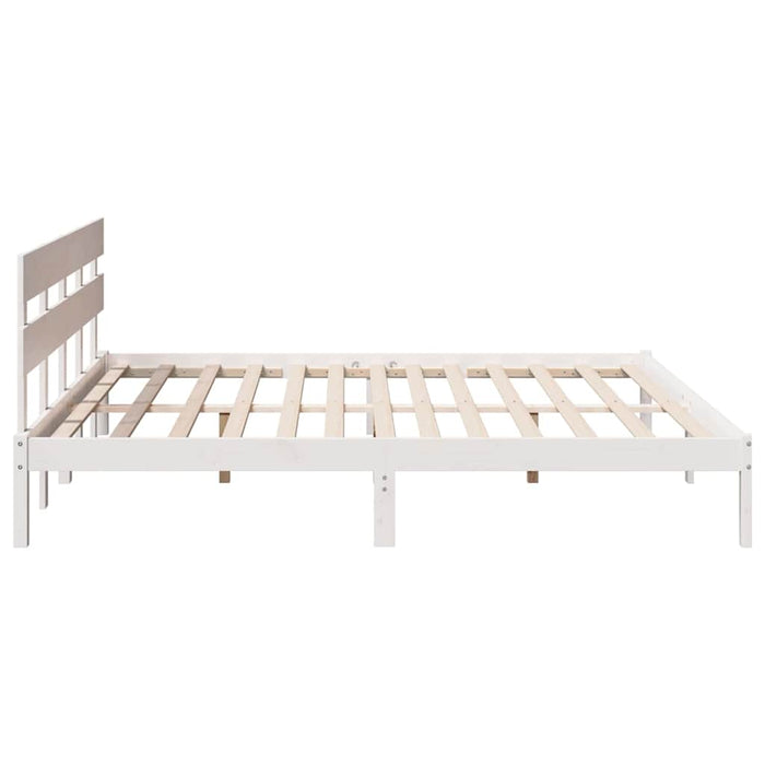 Cadru de pat cu headboard Alb 180 x 200 cm Lemn masiv de pin - WALTI WALTI