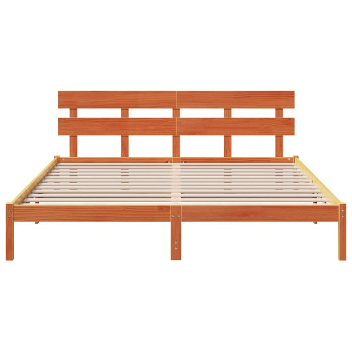 Cadru de pat cu headboard Maro 180 x 200 cm Lemn masiv de pin - WALTI WALTI