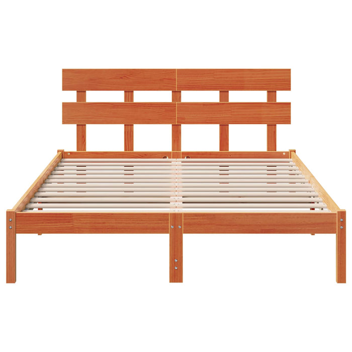 Cadru de pat cu headboard Maro 160 x 200 cm Lemn masiv de pin - WALTI WALTI