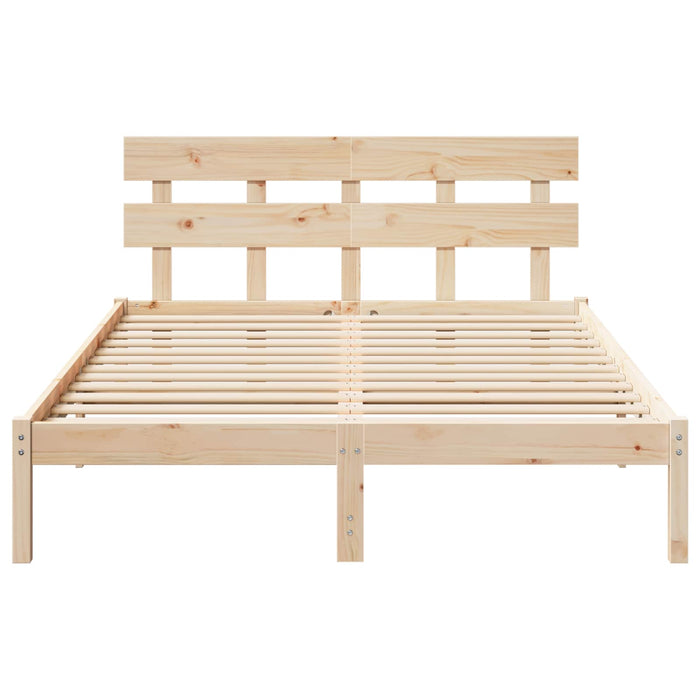 Cadru de pat cu headboard Maro 150 x 200 cm Lemn masiv de pin - WALTI WALTI