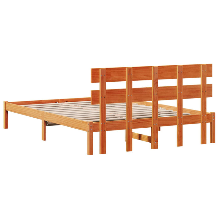 Cadru de pat cu headboard Maro 150 x 200 cm Lemn masiv de pin - WALTI WALTI