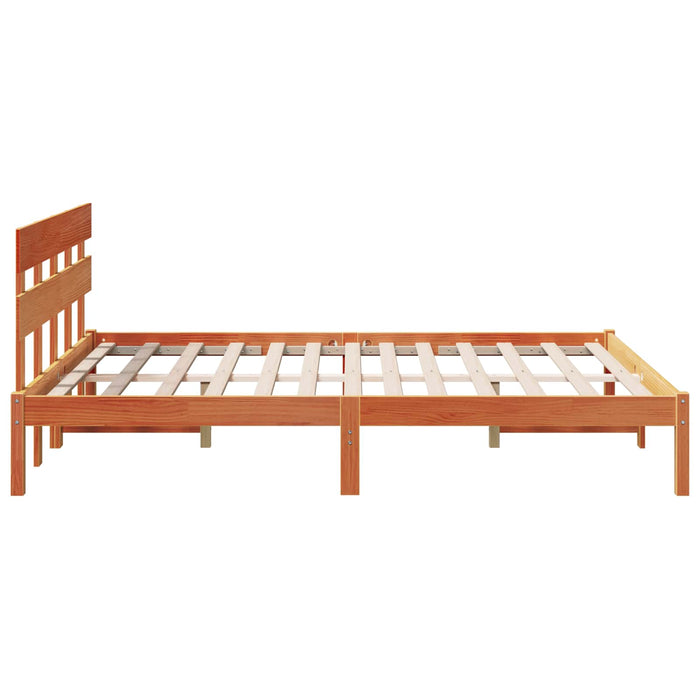 Cadru de pat cu headboard Maro 150 x 200 cm Lemn masiv de pin - WALTI WALTI