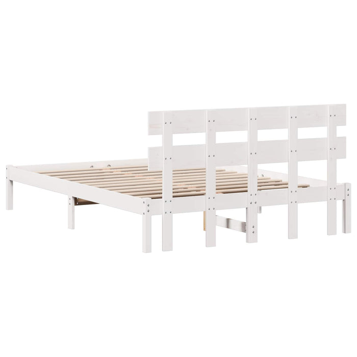 Cadru de pat cu headboard Maro 140 x 200 cm Lemn masiv de pin - WALTI WALTI