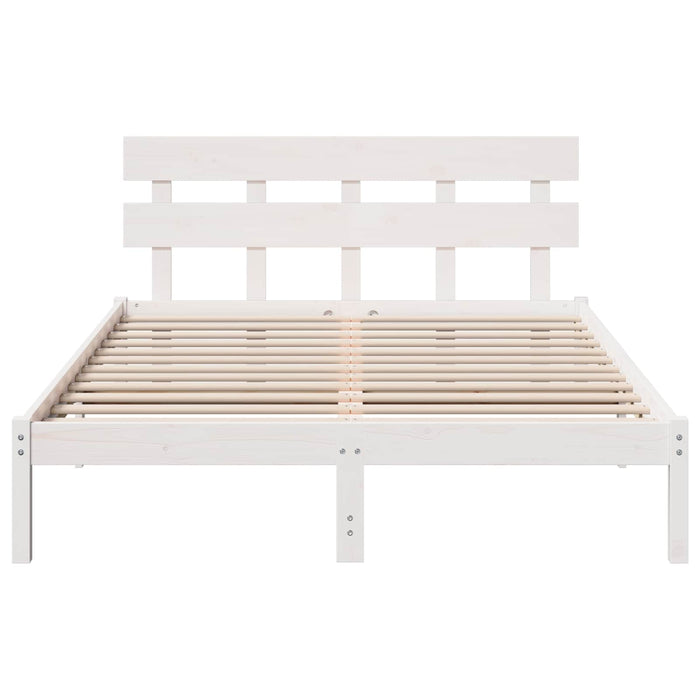 Cadru de pat cu headboard Maro 140 x 200 cm Lemn masiv de pin - WALTI WALTI