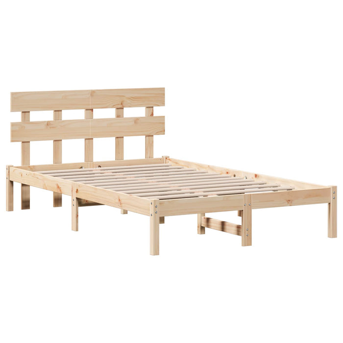 Cadru de pat cu headboard Maro 120 x 200 cm Lemn masiv de pin - WALTI WALTI